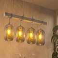 BRILAGI - Pakabinama liustra ant laido WOOD GLASS 4xE27/60W/230V pušis/pilka/dūminė pilka