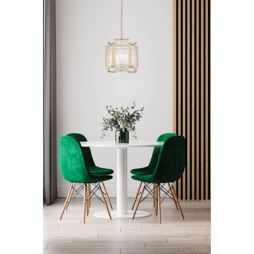 Brilagi – pakabinama liustra RAMOS ant grandinės 3xE14/60W/230V, auksinės spalvos