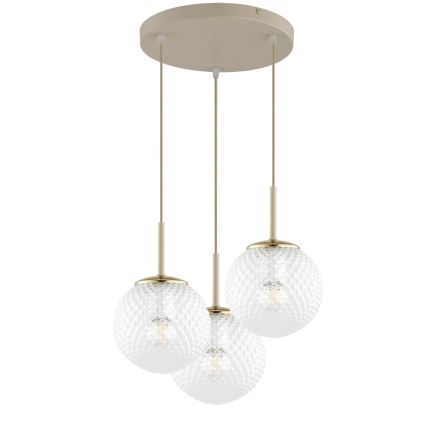 Brilagi - pakabinama liustra STELLA 3xE27/60W/230V smėlio/auksinė