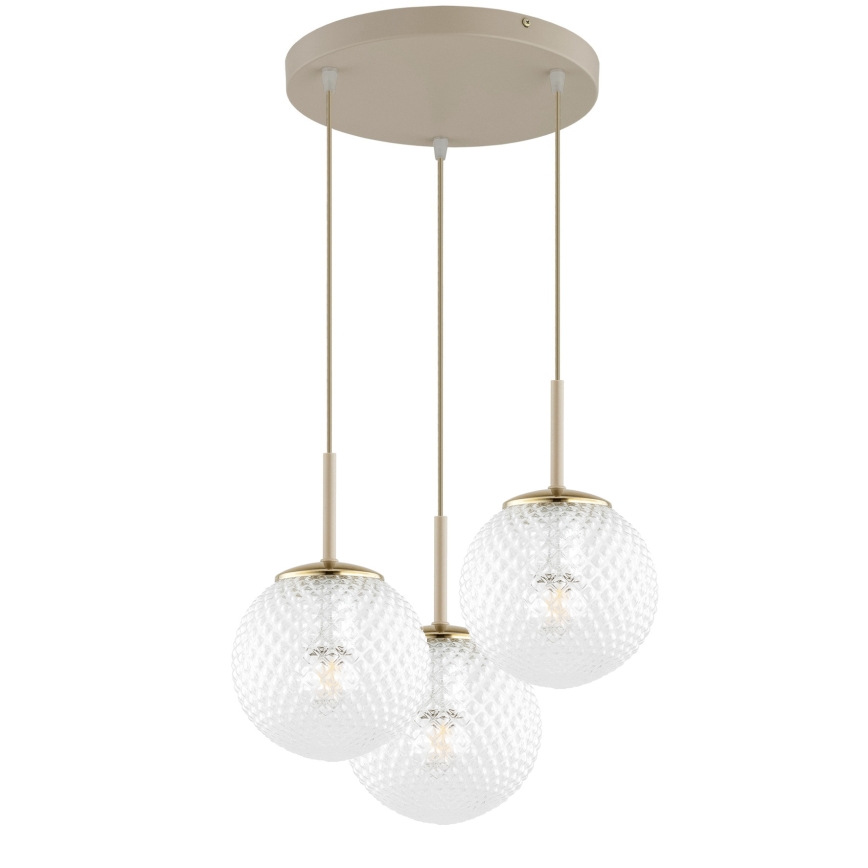 Brilagi - pakabinama liustra STELLA 3xE27/60W/230V smėlio/auksinė