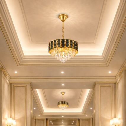 Brilagi - pakabinama liustra su grandine CRISTAL 5xE14/40W/230V, skersmuo 38 cm