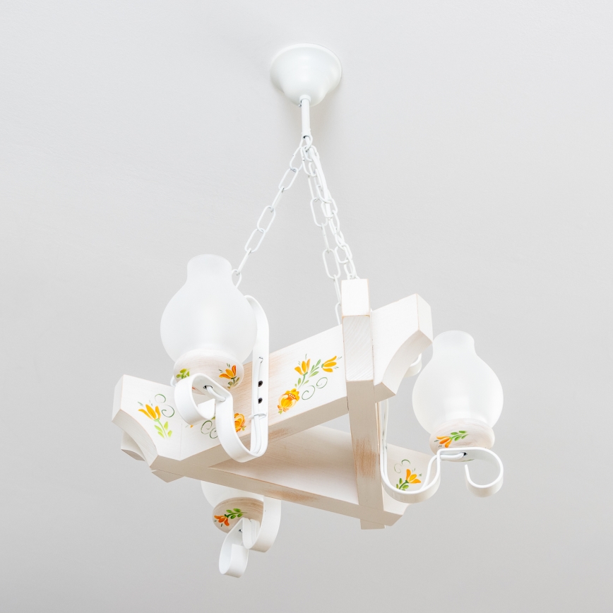 Brilagi - Pakabinama liustra su grandine QUEEN 3xE14/40W/230V bukas/kreminė