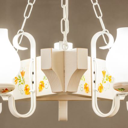 Brilagi - Pakabinama liustra su grandine QUEEN 3xE14/40W/230V bukas/kreminė