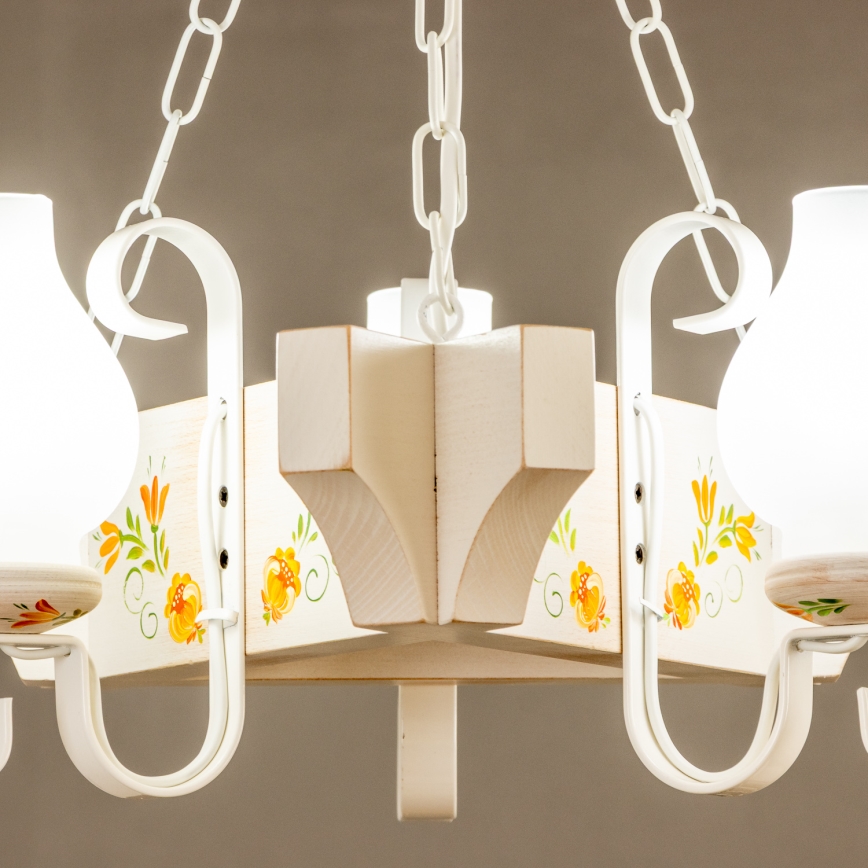 Brilagi - Pakabinama liustra su grandine QUEEN 3xE14/40W/230V bukas/kreminė