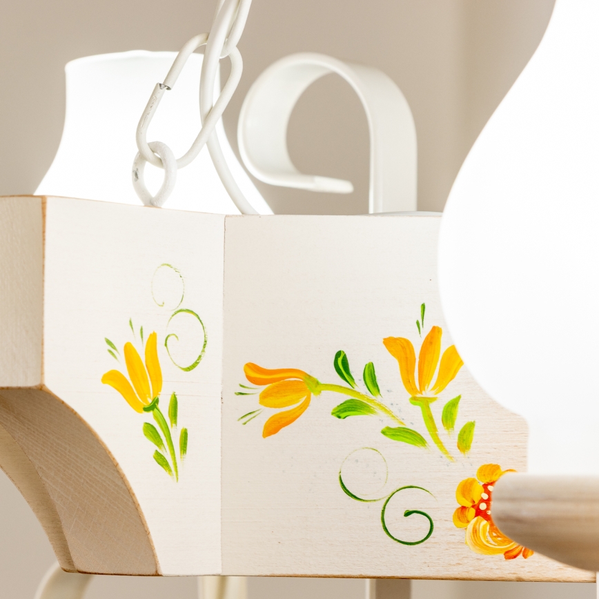 Brilagi - Pakabinama liustra su grandine QUEEN 3xE14/40W/230V bukas/kreminė