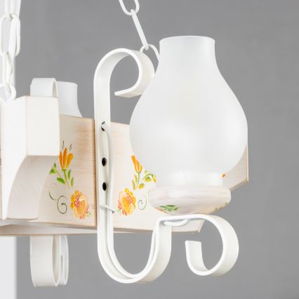 Brilagi - Pakabinama liustra su grandine QUEEN 3xE14/40W/230V bukas/kreminė