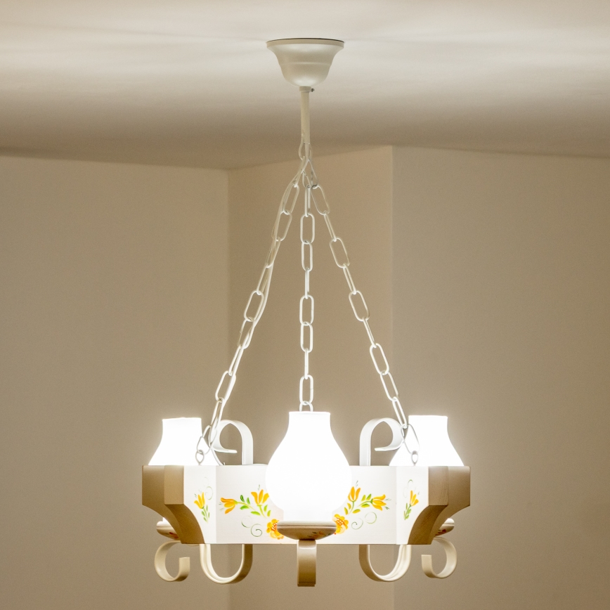 Brilagi - Pakabinama liustra su grandine QUEEN 3xE14/40W/230V bukas/kreminė