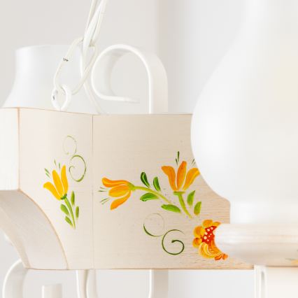 Brilagi - Pakabinama liustra su grandine QUEEN 3xE14/40W/230V bukas/kreminė