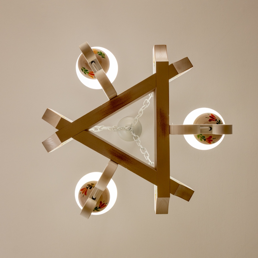 Brilagi - Pakabinama liustra su grandine QUEEN 3xE14/40W/230V bukas/kreminė