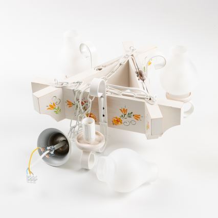 Brilagi - Pakabinama liustra su grandine QUEEN 3xE14/40W/230V bukas/kreminė