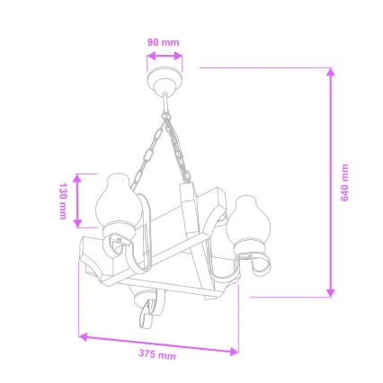 Brilagi - Pakabinama liustra su grandine QUEEN 3xE14/40W/230V bukas/kreminė