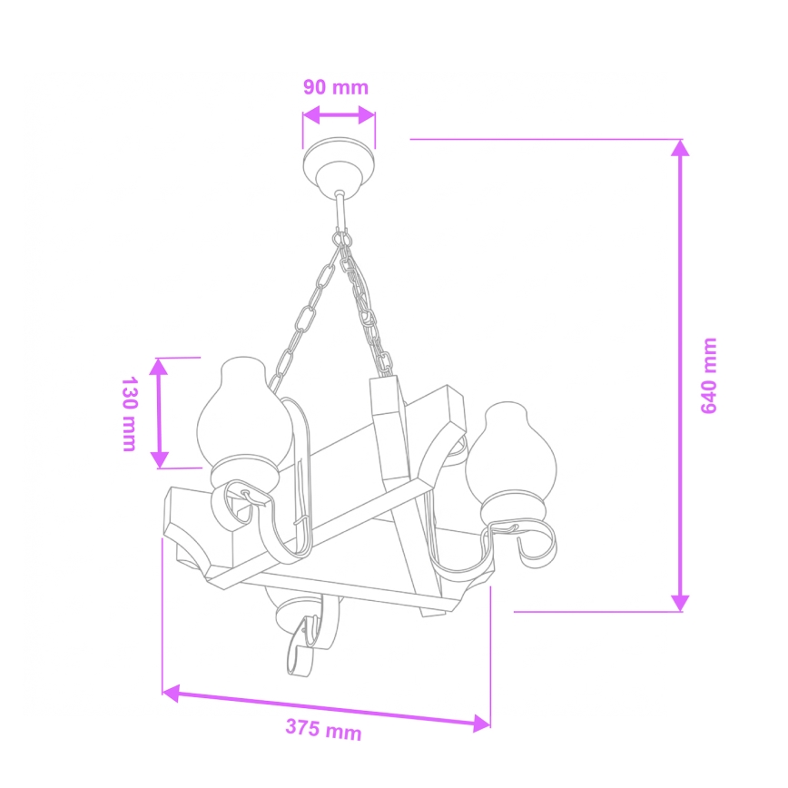 Brilagi - Pakabinama liustra su grandine QUEEN 3xE14/40W/230V bukas/kreminė