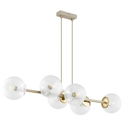 BRILAGI - Pakabinama liustra su laidu STELLA 6xE27/60W/230V smėlio/auksinė