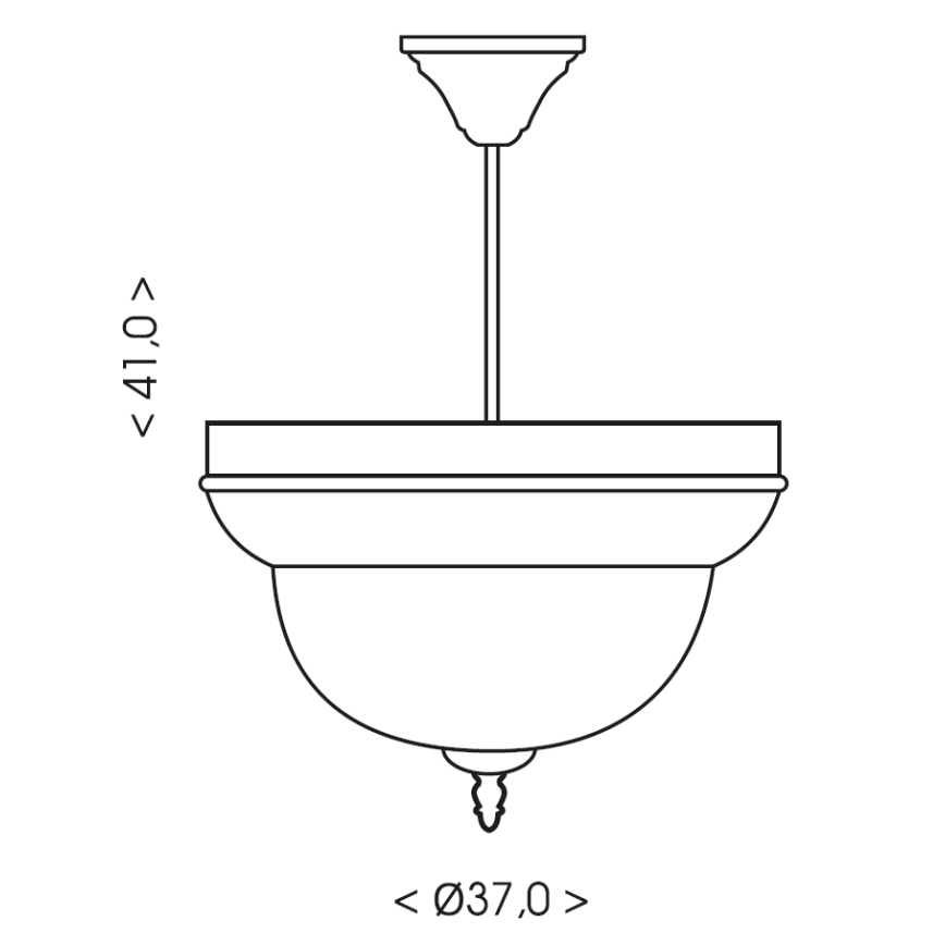 Brilagi - Pakabinama liustra su strypu DAHLIA 3xE27/40W/230V, skersmuo 37 cm, žalvarinė