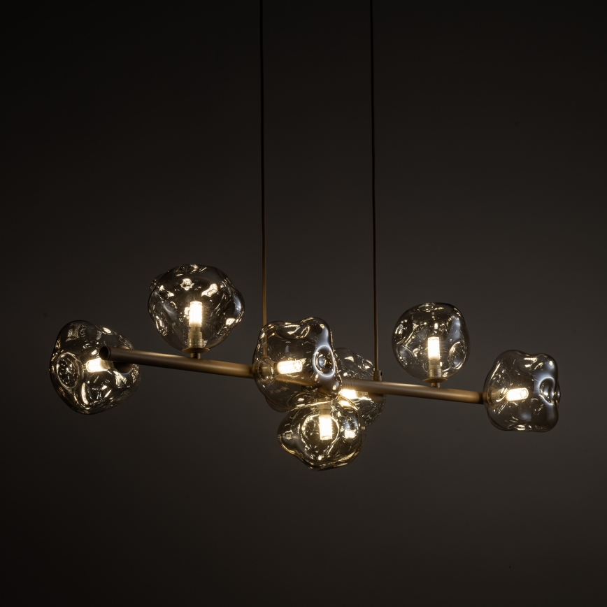 Brilagi - Pakabinama liustra VULCANO ant laido 7xG9/8W/230V smėlio / dūminė smėlio spalva