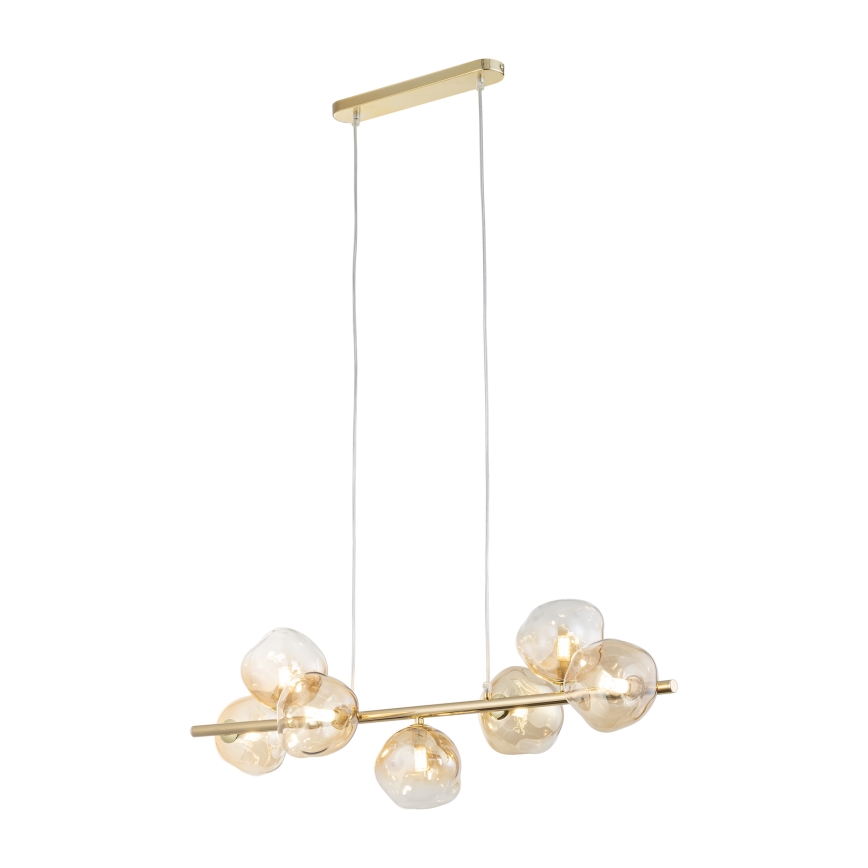 Brilagi - Pakabinama liustra VULCANO ant troselio 7xG9/8W/230V auksinė/dūminė smėlinė