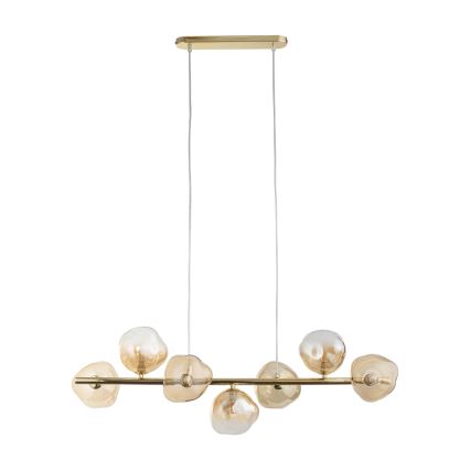 Brilagi - Pakabinama liustra VULCANO ant troselio 7xG9/8W/230V auksinė/dūminė smėlinė