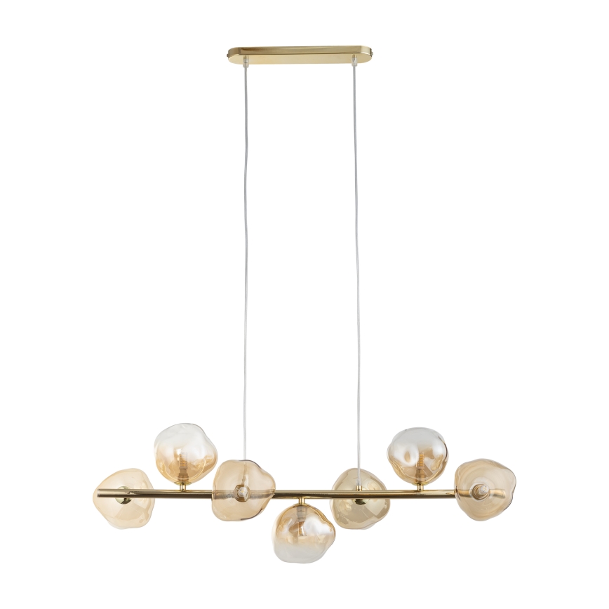 Brilagi - Pakabinama liustra VULCANO ant troselio 7xG9/8W/230V auksinė/dūminė smėlinė