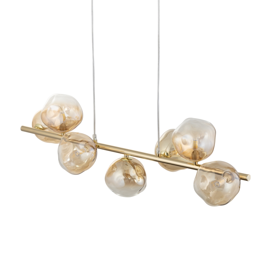 Brilagi - Pakabinama liustra VULCANO ant troselio 7xG9/8W/230V auksinė/dūminė smėlinė