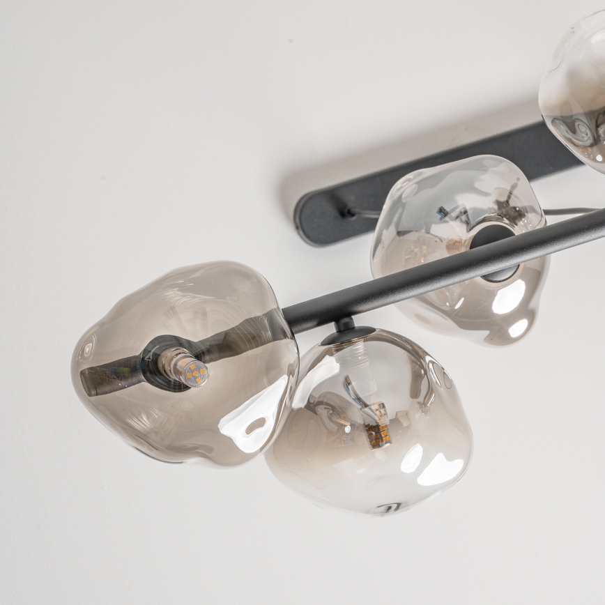 BRILAGI - Pakabinama liustra VULCANO su laidu 9xG9/8W/230V juoda/dūminė juoda