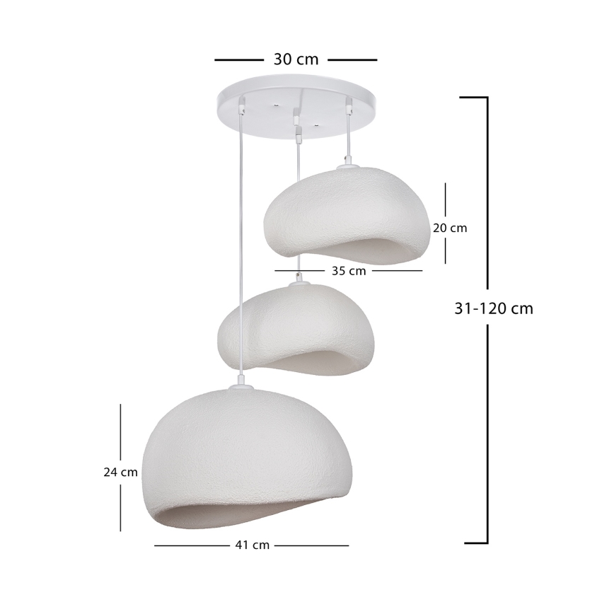 Brilagi - Pakabinama liustra WABI SABI 3xE27/40W/230V Ø 76 cm, balta