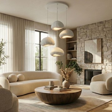 Brilagi - pakabinama liustra WABI SABI 4xE27/40W/230V, skersmuo 95 cm, balta