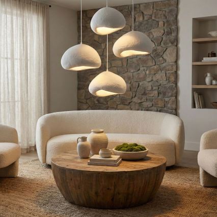 Brilagi - pakabinama liustra WABI SABI 4xE27/40W/230V, skersmuo 95 cm, balta