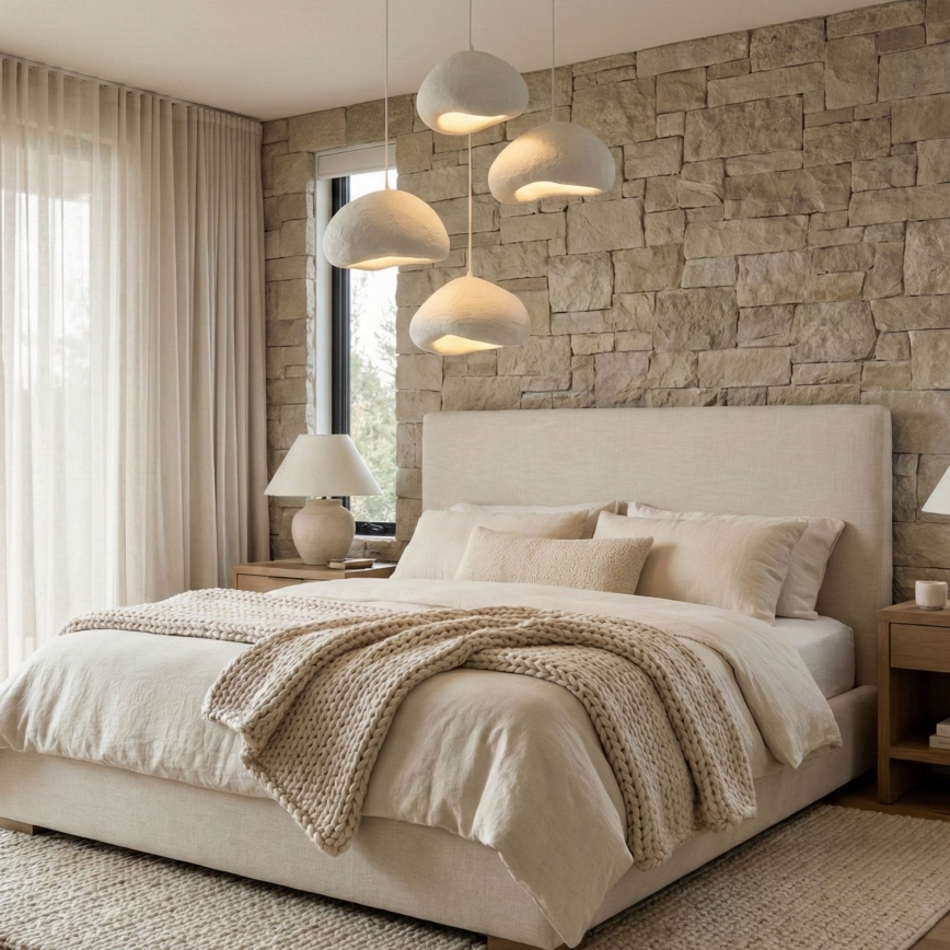 Brilagi - pakabinama liustra WABI SABI 4xE27/40W/230V, skersmuo 95 cm, balta