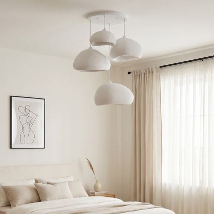 Brilagi - pakabinama liustra WABI SABI 4xE27/40W/230V, skersmuo 95 cm, balta