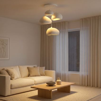 Brilagi - pakabinama liustra WABI SABI 4xE27/40W/230V, skersmuo 95 cm, balta