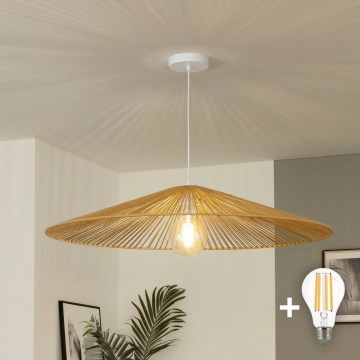 Brilagi - pakabinamas LED šviestuvas ant laido CERIA BOHO 1xE27/40W/230V, skersmuo 90 cm, rudos spalvos