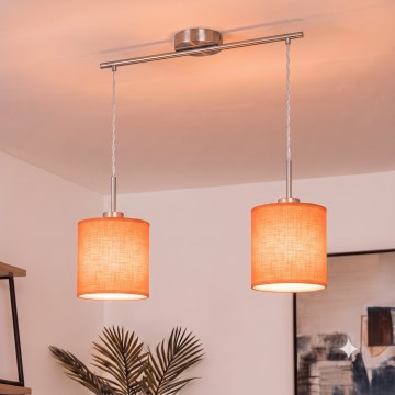 Brilagi - pakabinamas LED šviestuvas ant laido NUBILA 2xE27/60W/230V oranžinis