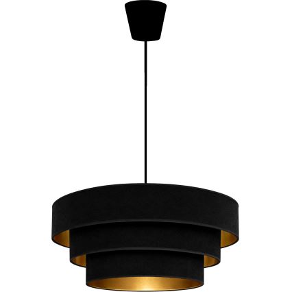 Brilagi - Pakabinamas liustras LUNETA ant laido 1xE27/60W/230V Ø 40 cm juoda/auksinė