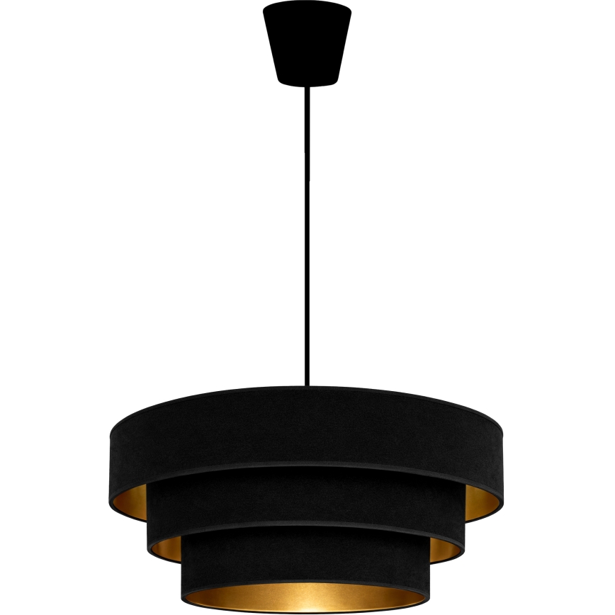 Brilagi - Pakabinamas liustras LUNETA ant laido 1xE27/60W/230V Ø 40 cm juoda/auksinė