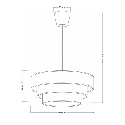 Brilagi - Pakabinamas liustras LUNETA ant laido 1xE27/60W/230V Ø 40 cm juoda/auksinė