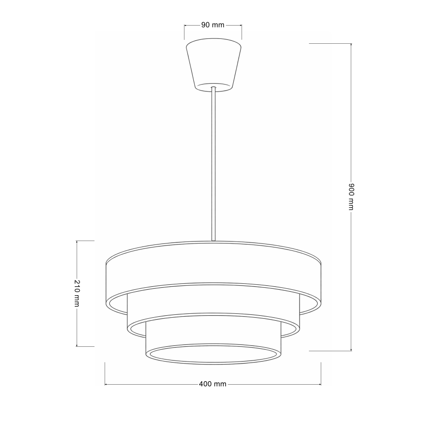 Brilagi - Pakabinamas liustras LUNETA ant laido 1xE27/60W/230V Ø 40 cm juoda/auksinė