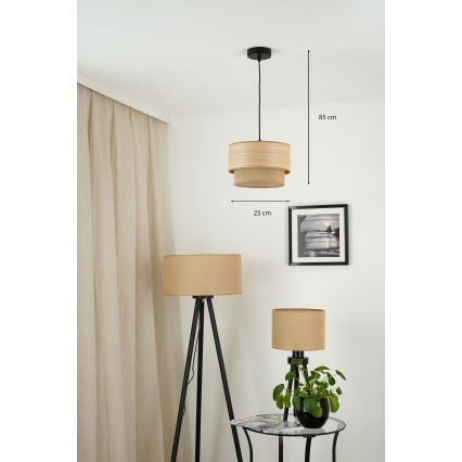Brilagi - Pakabinamas šviestuvas ant laido MONTANA BOHO 1xE27/15W/230V skersmuo 25 cm ruda/juoda