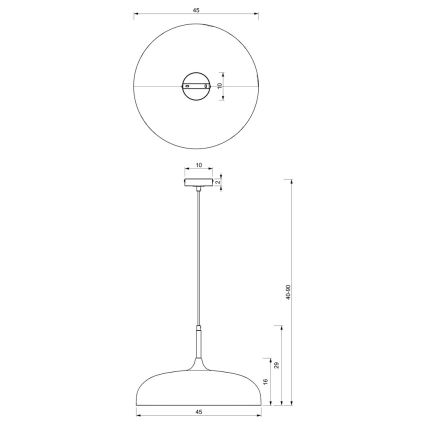 Brilagi - Pakabinamas sietynas ABRAHAM 1xE27/60W/230V diametras 45 cm juoda