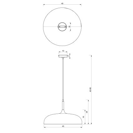 Brilagi - Pakabinamas sietynas ABRAHAM 1xE27/60W/230V diametras 45 cm smėlio spalva