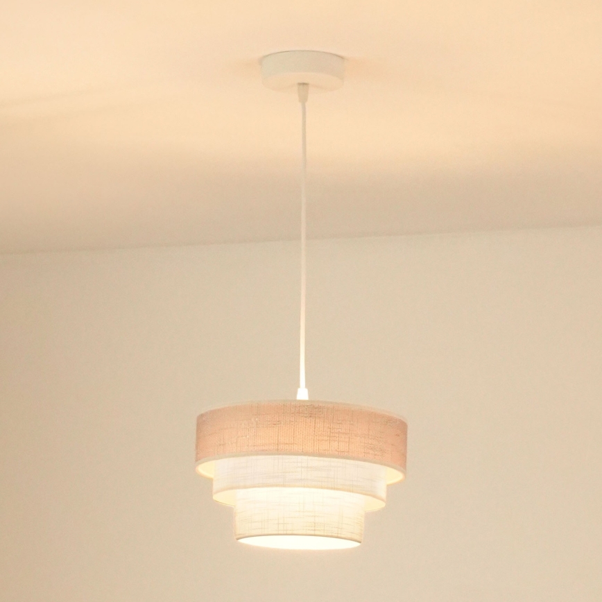 Brilagi - Pakabinamas sietynas ALASKA LUNETA 1xE27/15W/230V diametras 25 cm pilka/kreminė