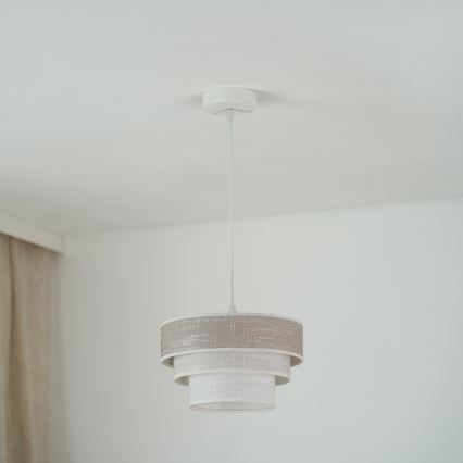 Brilagi - Pakabinamas sietynas ALASKA LUNETA 1xE27/15W/230V diametras 25 cm pilka/kreminė