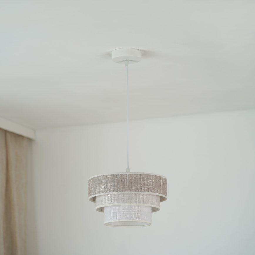 Brilagi - Pakabinamas sietynas ALASKA LUNETA 1xE27/15W/230V diametras 25 cm pilka/kreminė