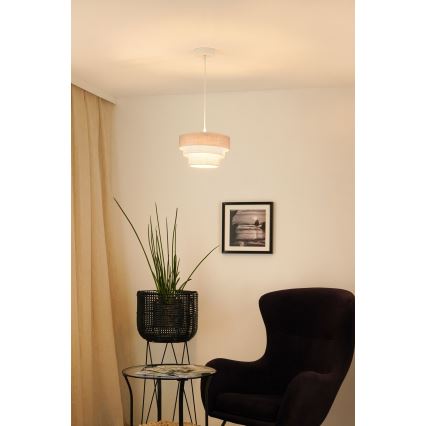 Brilagi - Pakabinamas sietynas ALASKA LUNETA 1xE27/15W/230V diametras 25 cm pilka/kreminė
