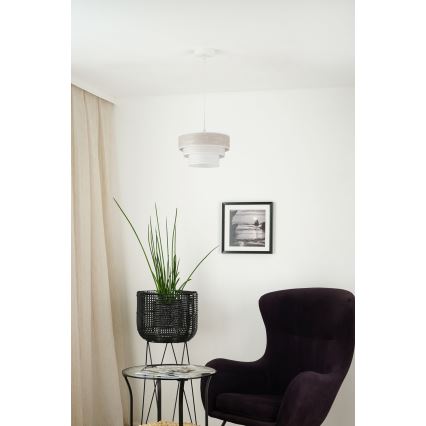 Brilagi - Pakabinamas sietynas ALASKA LUNETA 1xE27/15W/230V diametras 25 cm pilka/kreminė