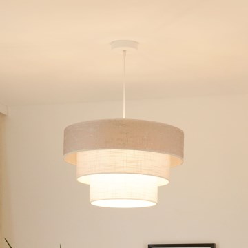 Brilagi - Pakabinamas sietynas ALASKA LUNETA 1xE27/15W/230V diametras 45 cm pilka/kreminė