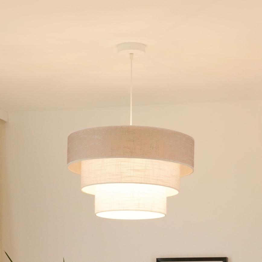 Brilagi - Pakabinamas sietynas ALASKA LUNETA 1xE27/15W/230V diametras 45 cm pilka/kreminė