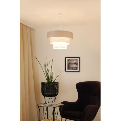 Brilagi - Pakabinamas sietynas ALASKA LUNETA 1xE27/15W/230V diametras 45 cm pilka/kreminė