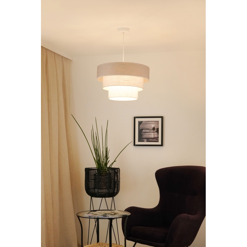 Brilagi - Pakabinamas sietynas ALASKA LUNETA 1xE27/15W/230V diametras 45 cm pilka/kreminė