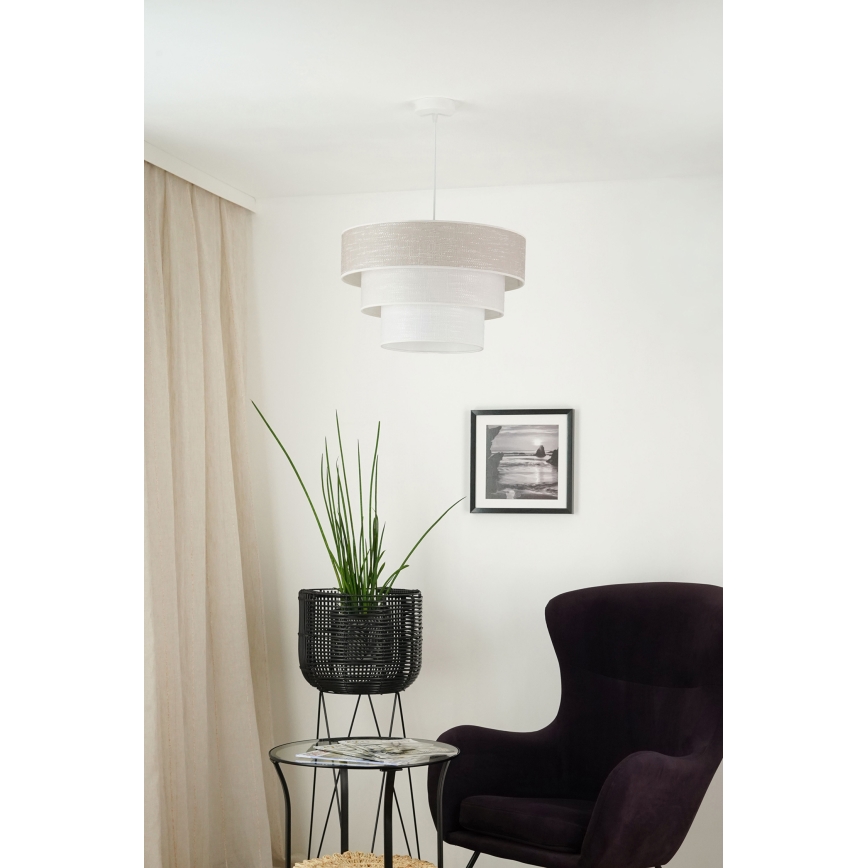 Brilagi - Pakabinamas sietynas ALASKA LUNETA 1xE27/15W/230V diametras 45 cm pilka/kreminė