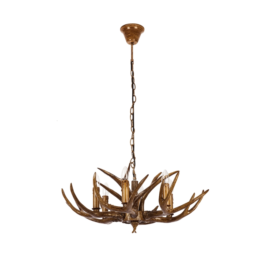 Brilagi - pakabinamas sietynas ant grandinės DEER 6xE14/10W/230V, skersmuo 70 cm